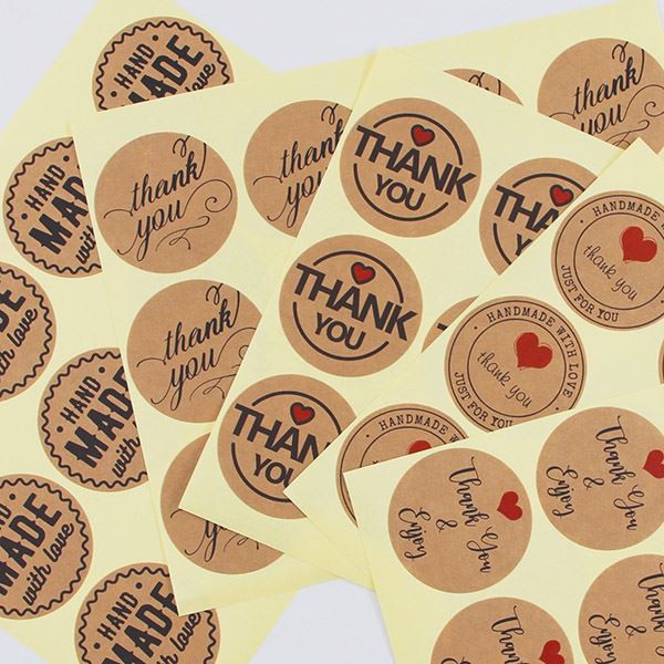 kraft sticker thank you